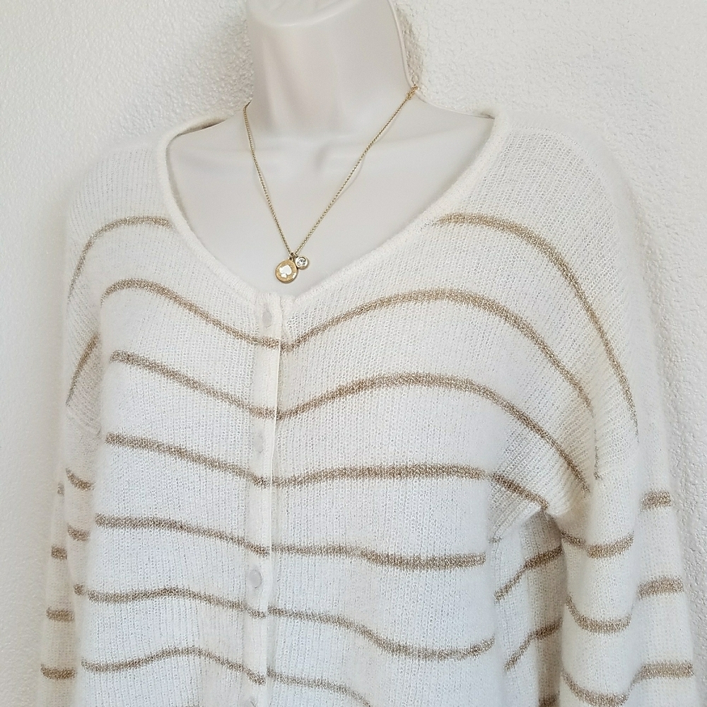 Sézane Gaspard Cardigan in Ecru Gold - Picture 3 of 9